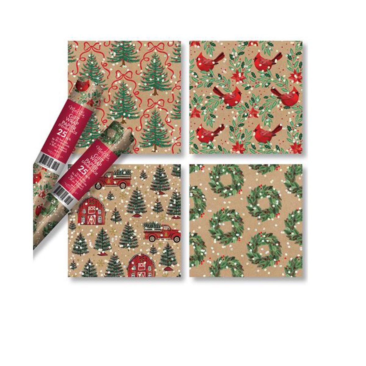 Christmas Gift Wrap Roll, 30 x 120 Inches, Assortment, 1 Count