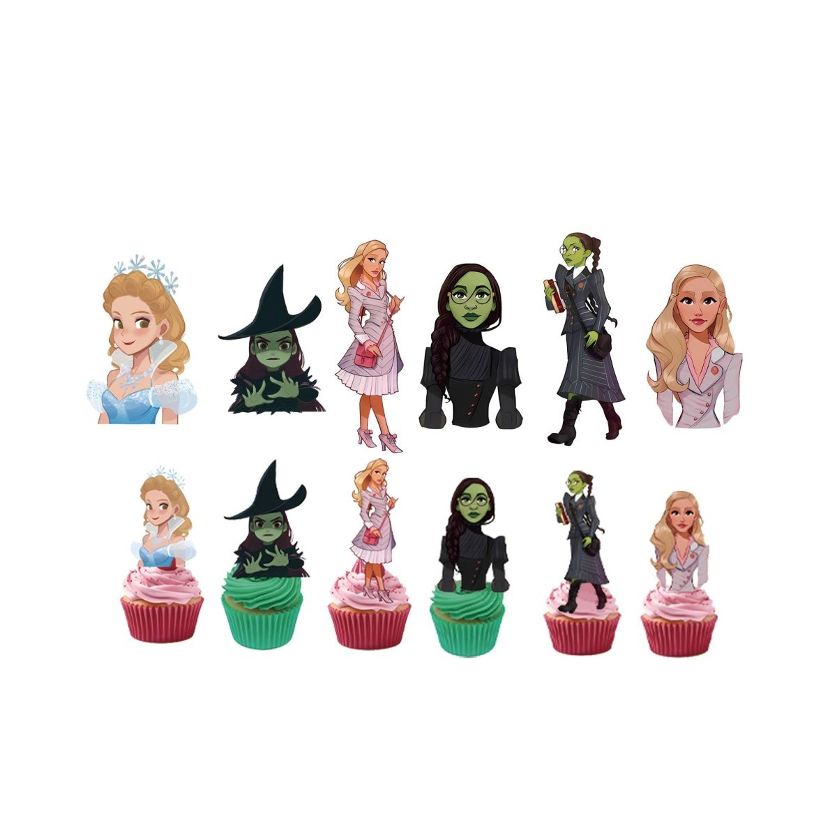 Evil Witch Birthday Cupcake Toppers, Wicked Inspired, 12 Count