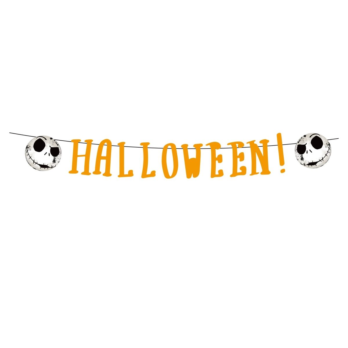 Fright Before Holidays Halloween Paper Banner, Nightmare Before Christmas Inspired, 118 Inches, 1 Count
