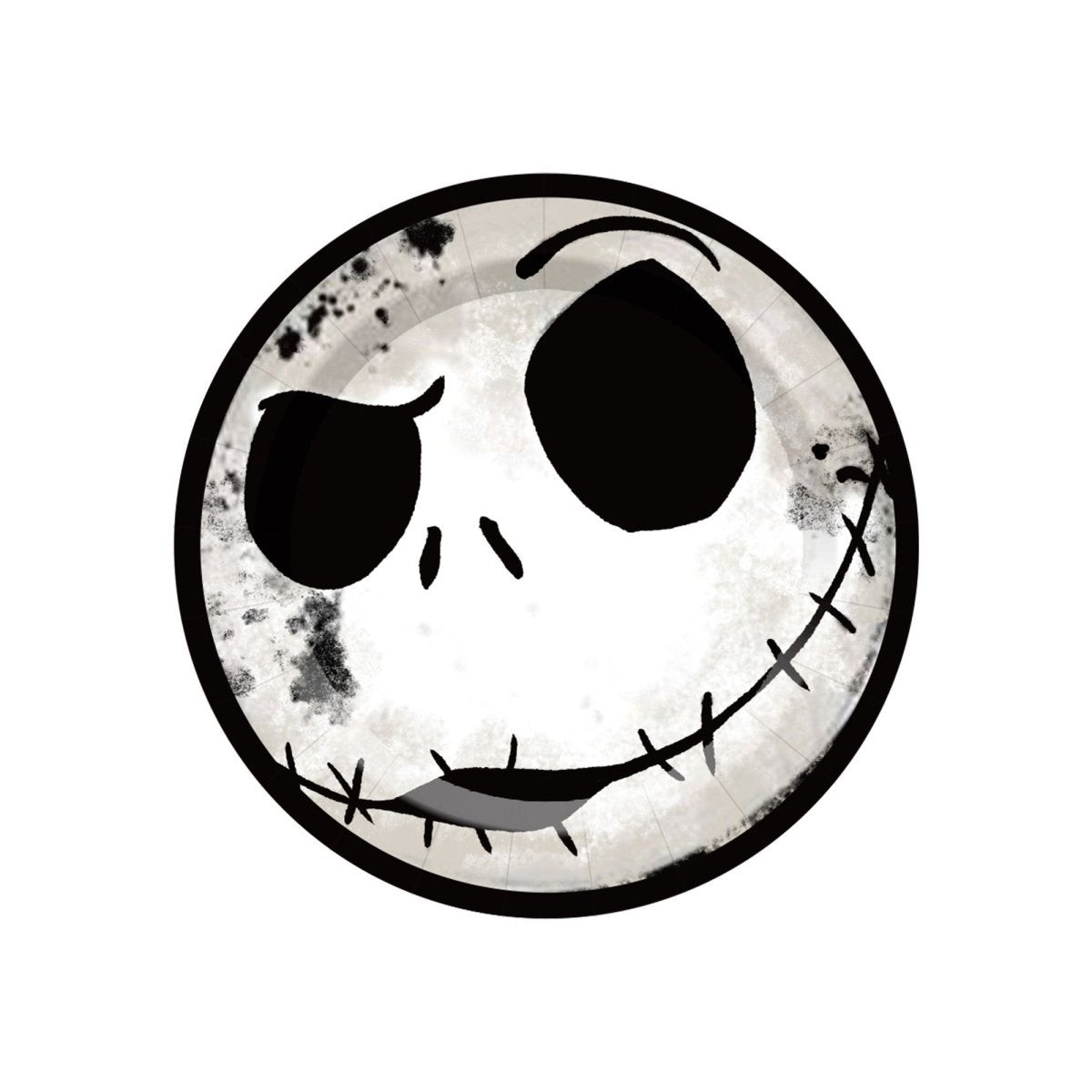 Fright Before Holidays Small Round Dessert Paper Plates, Nightmare Before Christmas Inspired, 7 Inches, 8 Count