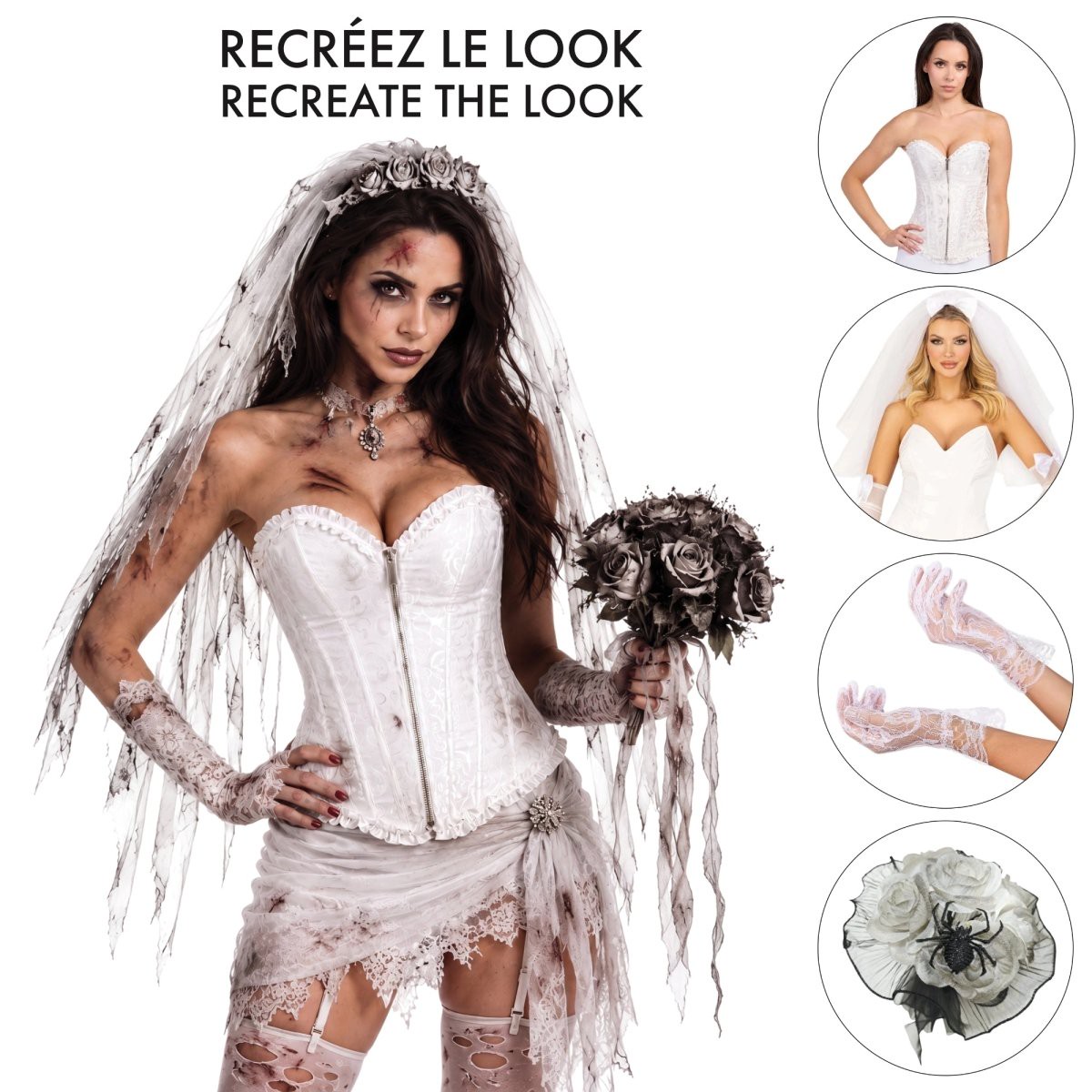 Ghost Bride Corset Costume Accessory Kit
