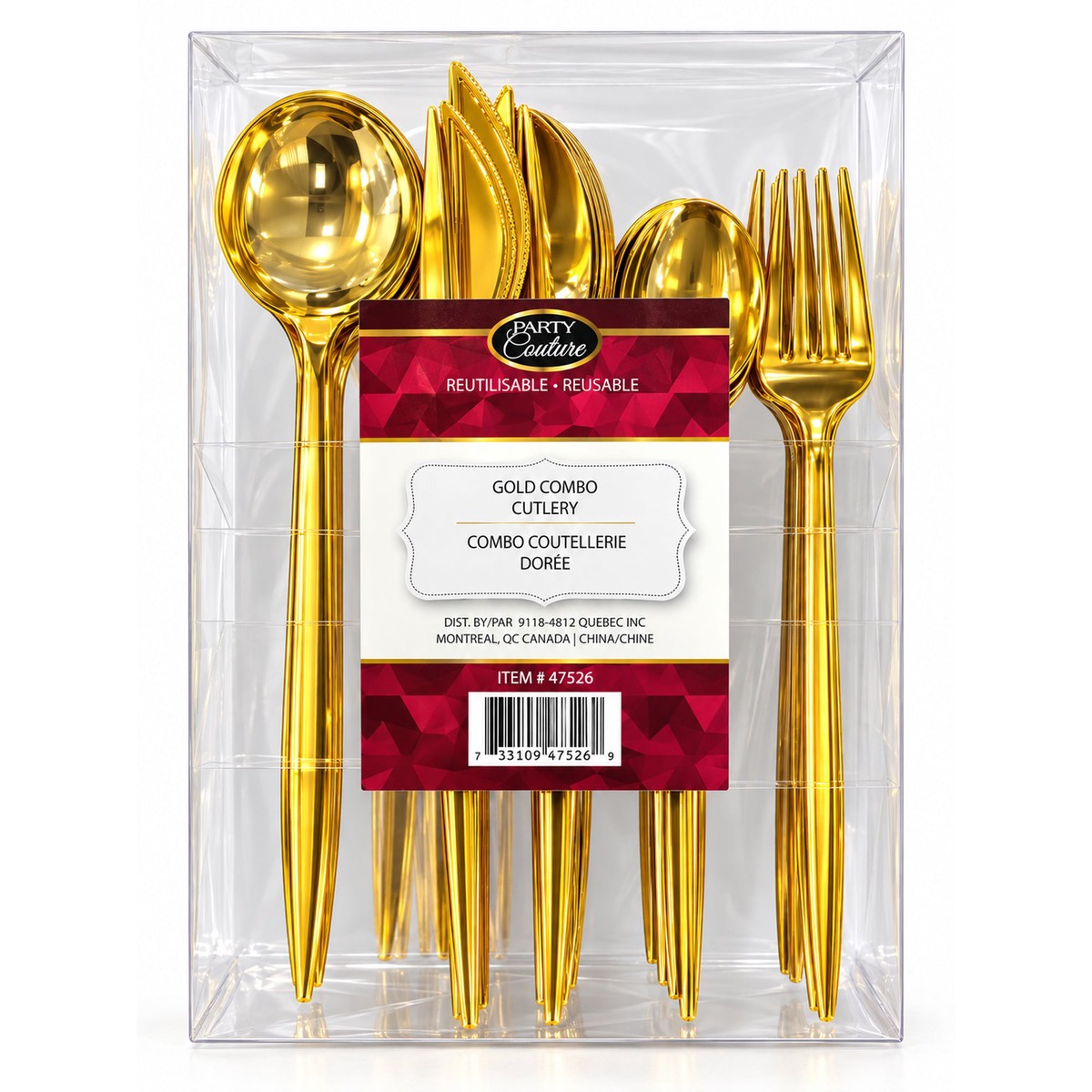 Gold Premium Plastic Cutlery Combo, 40 Count