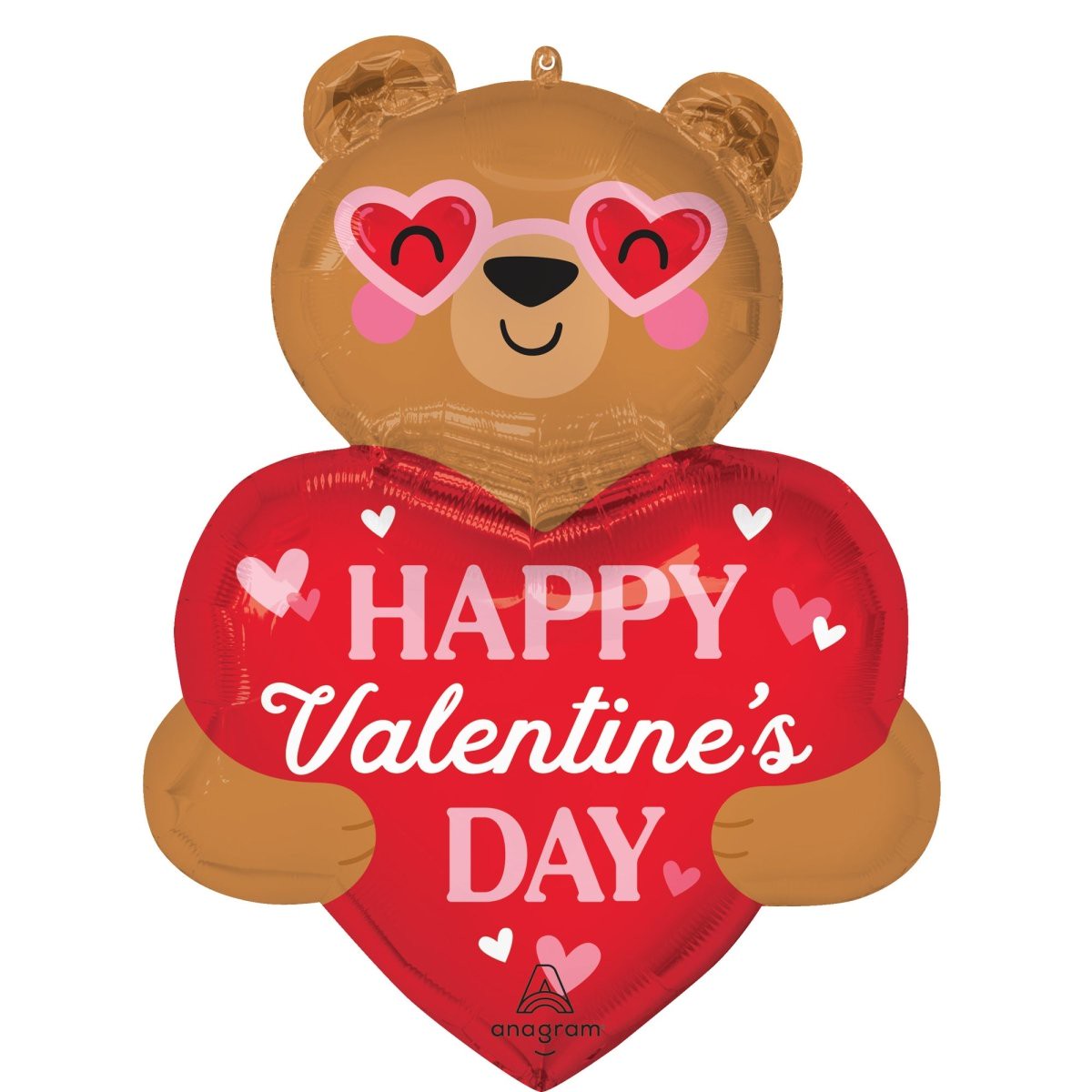 "Happy Valentines Day" Bear Hugs Supershape Mylar Foil Balloon, 22 Inches, 1 Count