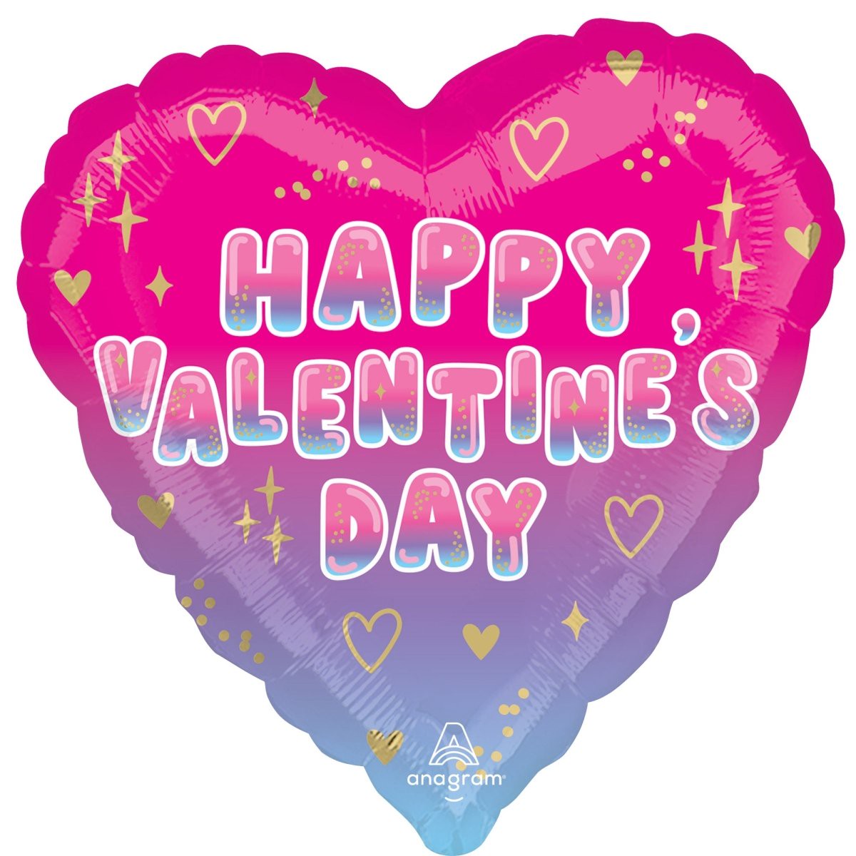 "Happy Valentines Day" Love is Sweet Heart Shaped Mylar Foil Balloon, 18 Inches, 1 Count