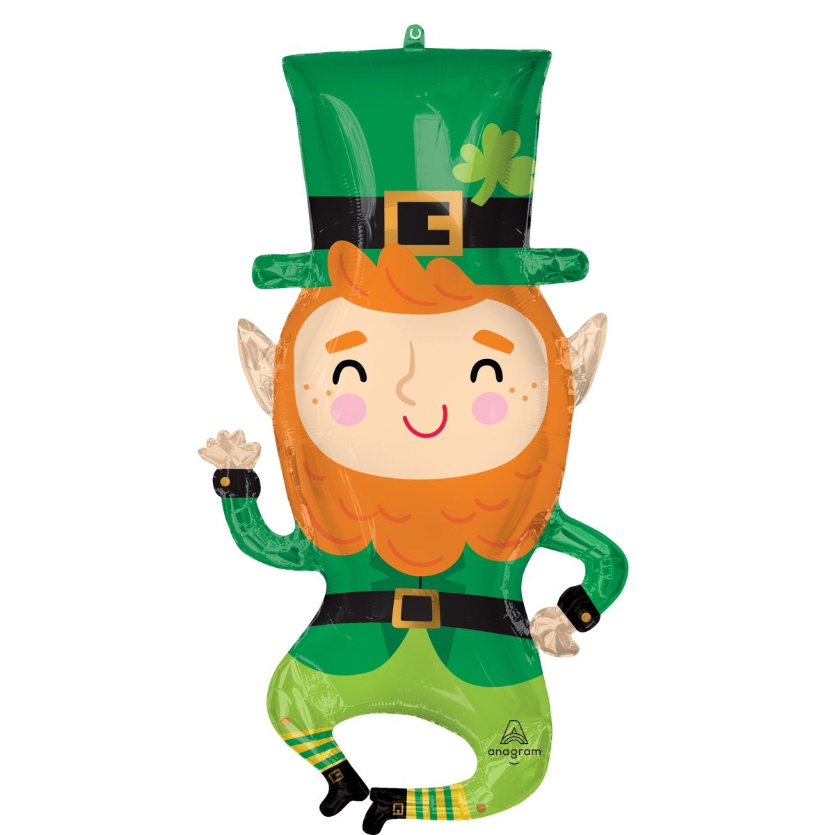Leprechaun Charm Supershape Mylar Foil Balloon, 19 Inches, 1 Count