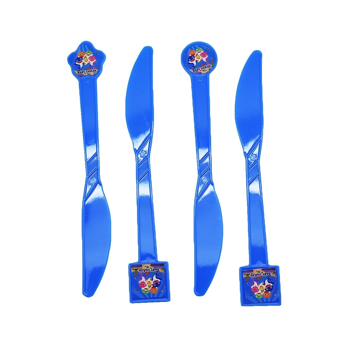Shark Birthday Blue Plastic Knives, Baby Shark Inspired, 10 Count