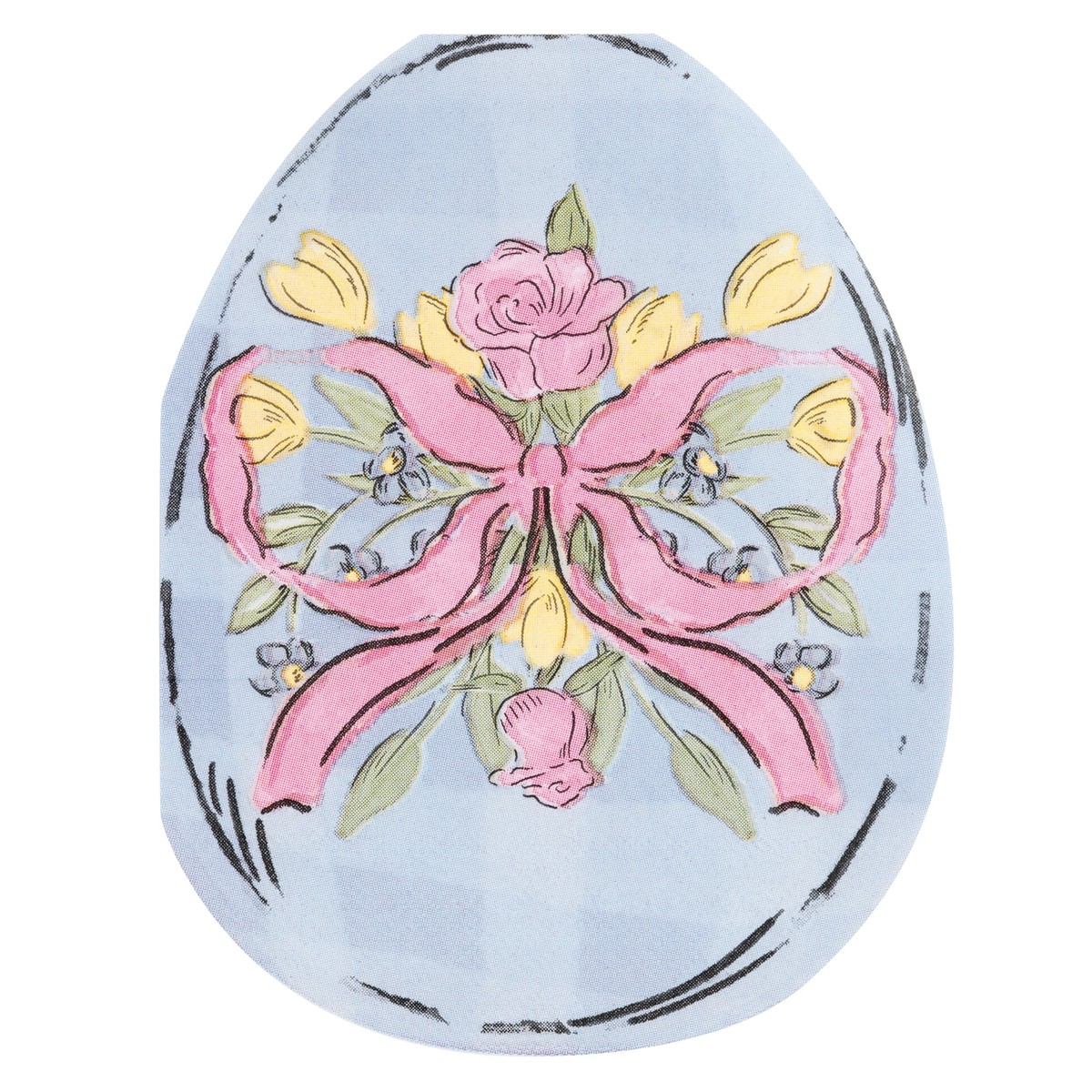 Watercolour Easter Large Egg Shaped Lunch Napkins, 16 Count