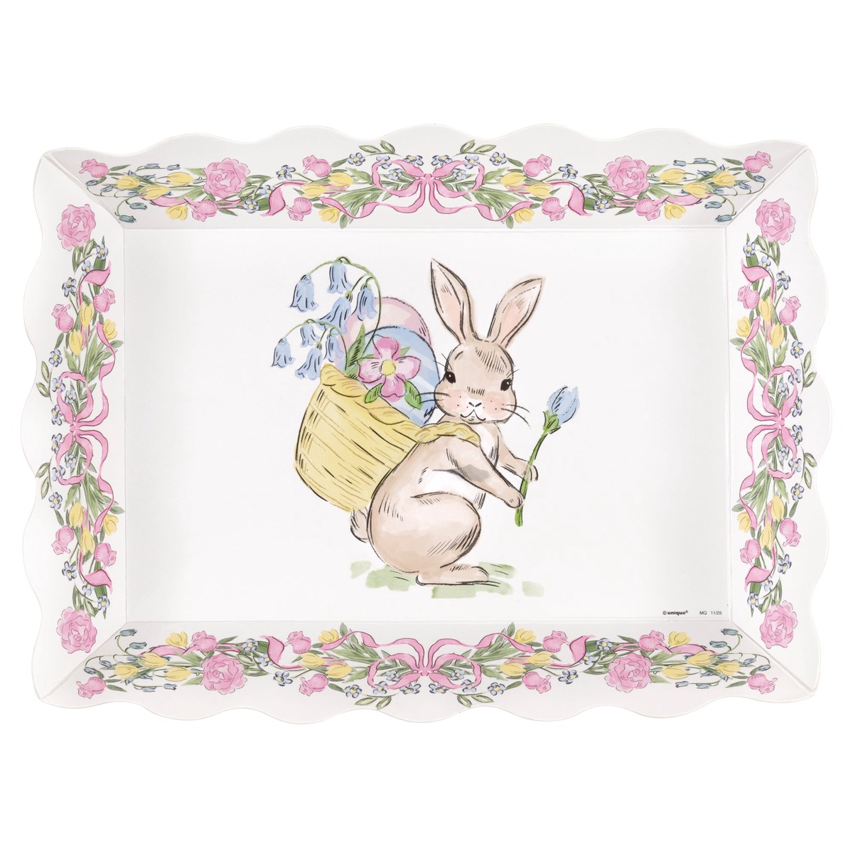 Watercolour Easter Scalloped Paper Serving Tray, 1 Count