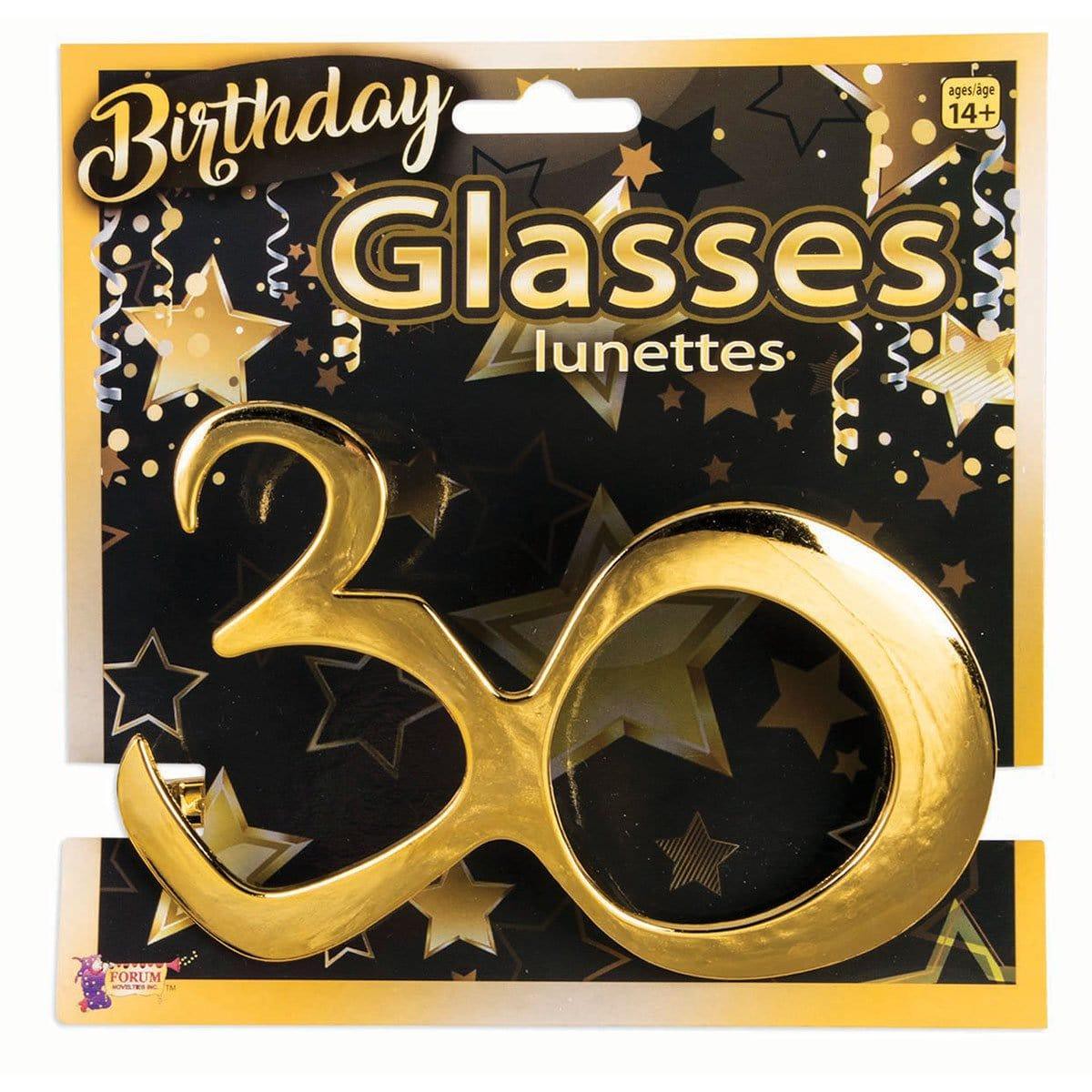 Gold 30th birthday glasses
