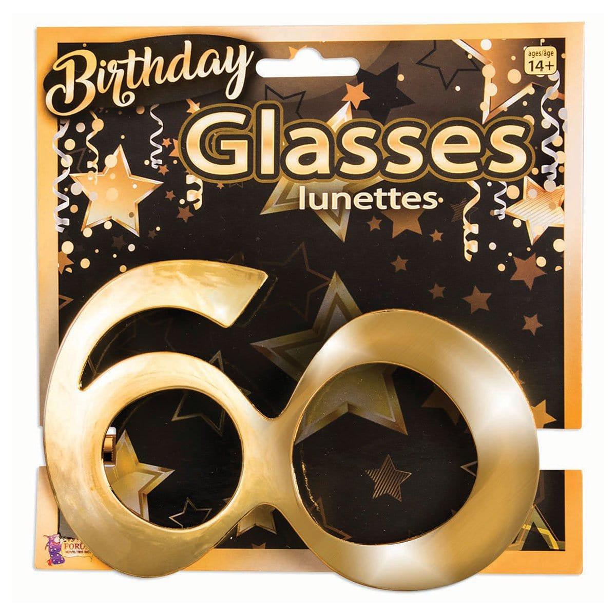 Gold 60th birthday glasses