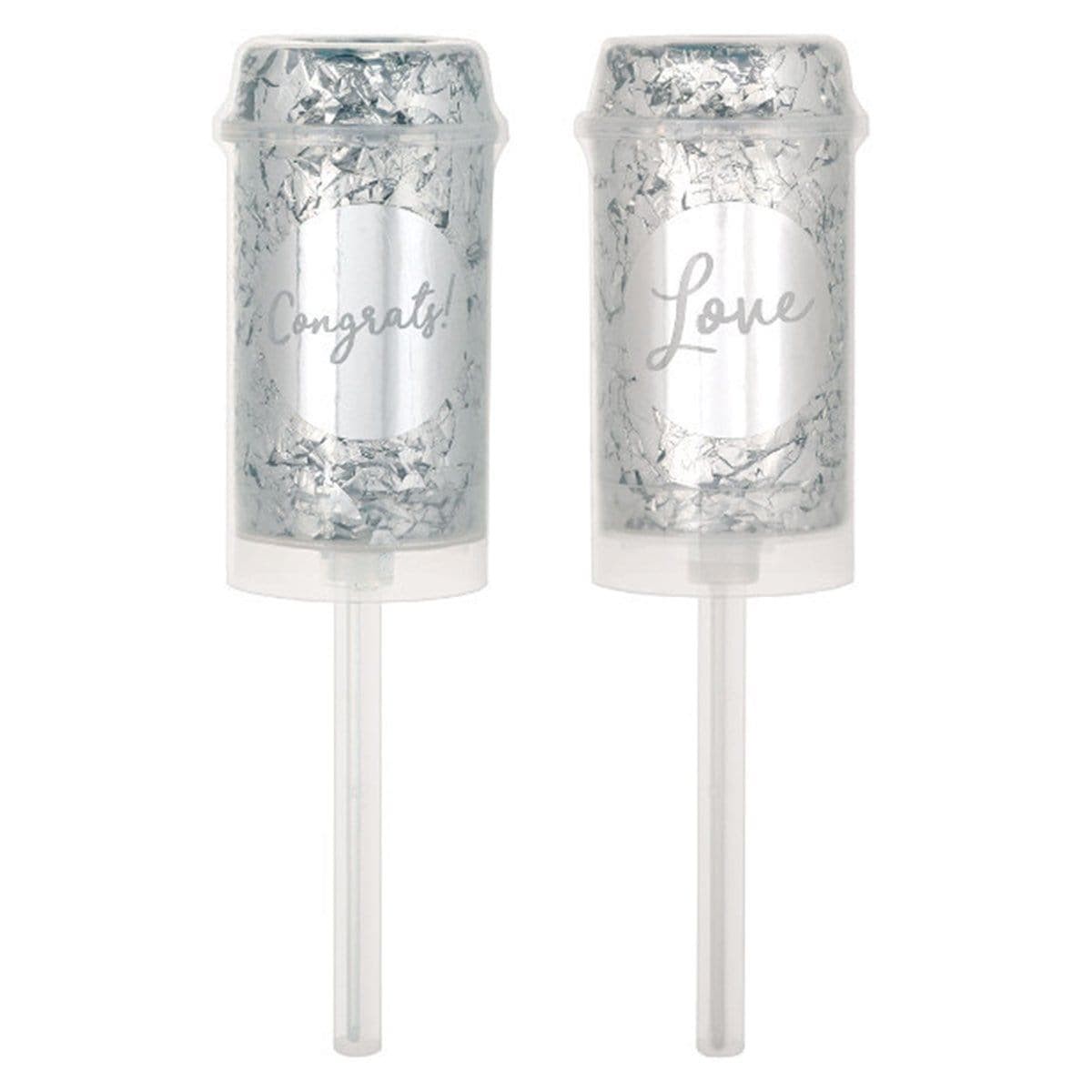 Wedding Push Confetti 2 Per Package - Silver