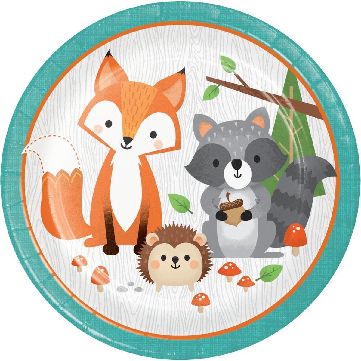Woodland Animals paper plates 9 inches, 8 per package