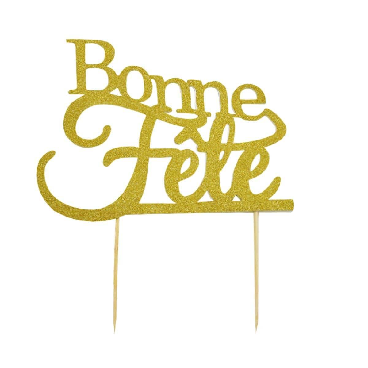 Cake Topper - Bonne Fte - Gold