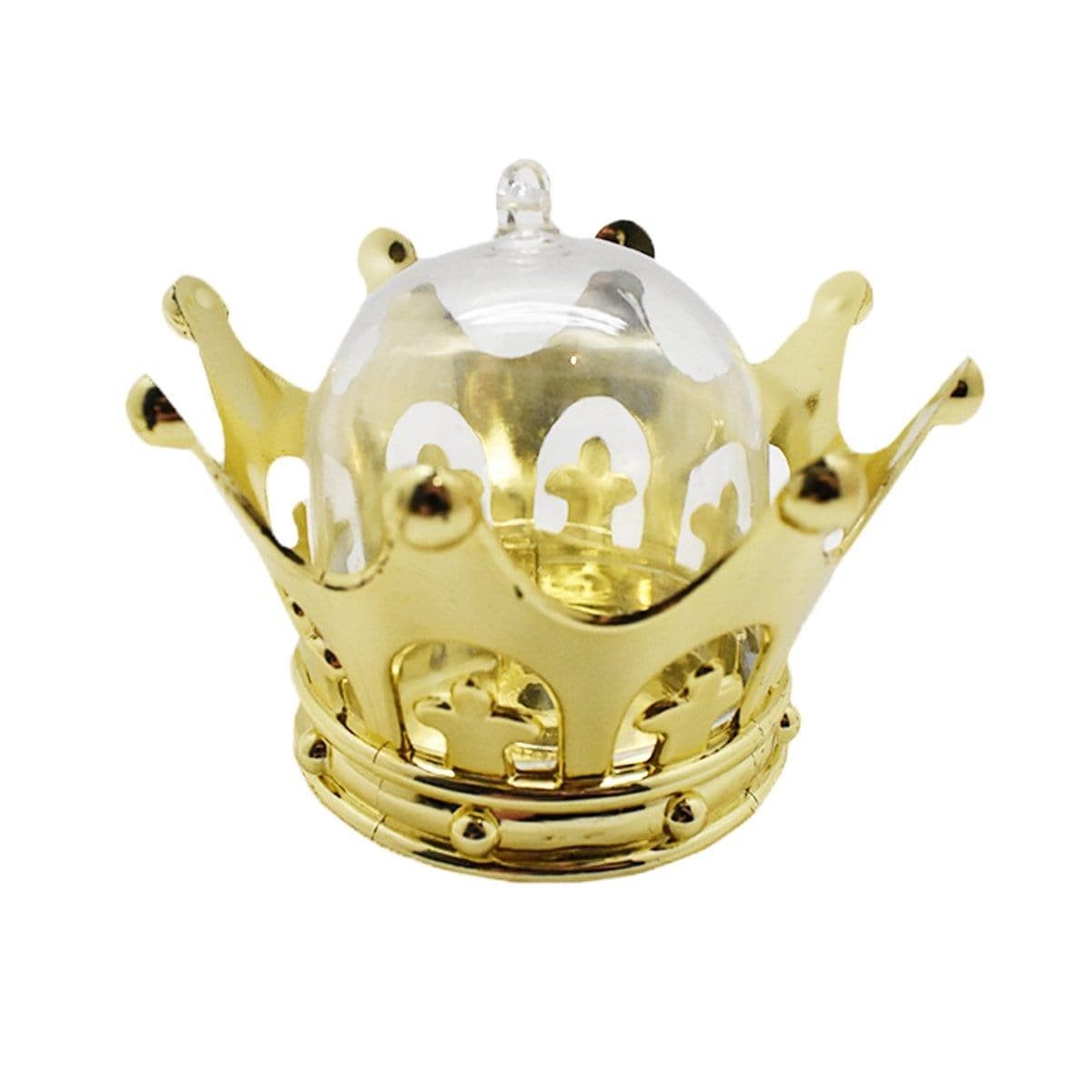 Gold royal crown containers, 12 per package