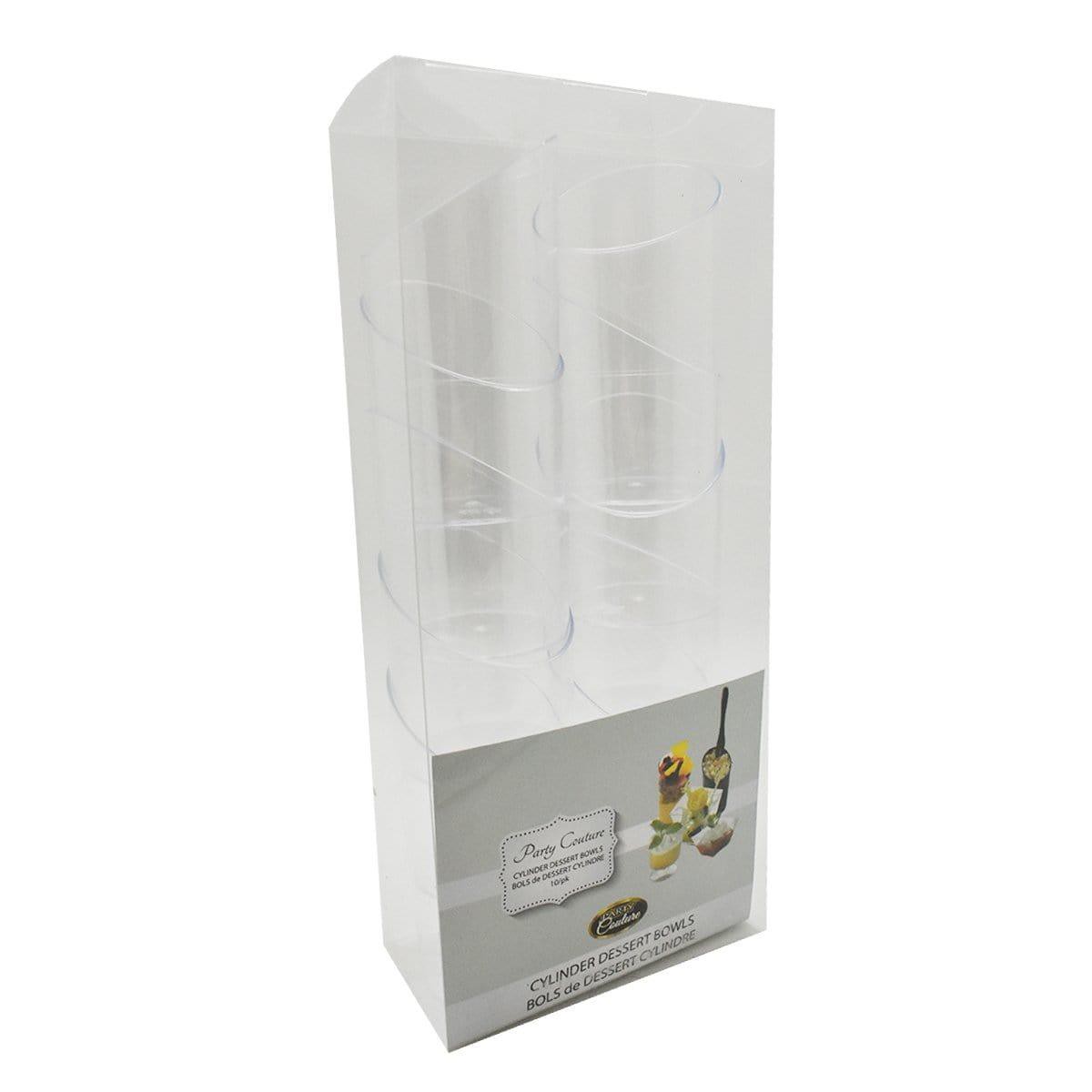 Cylinder Dessert Bowls - Clear 10 Per Package