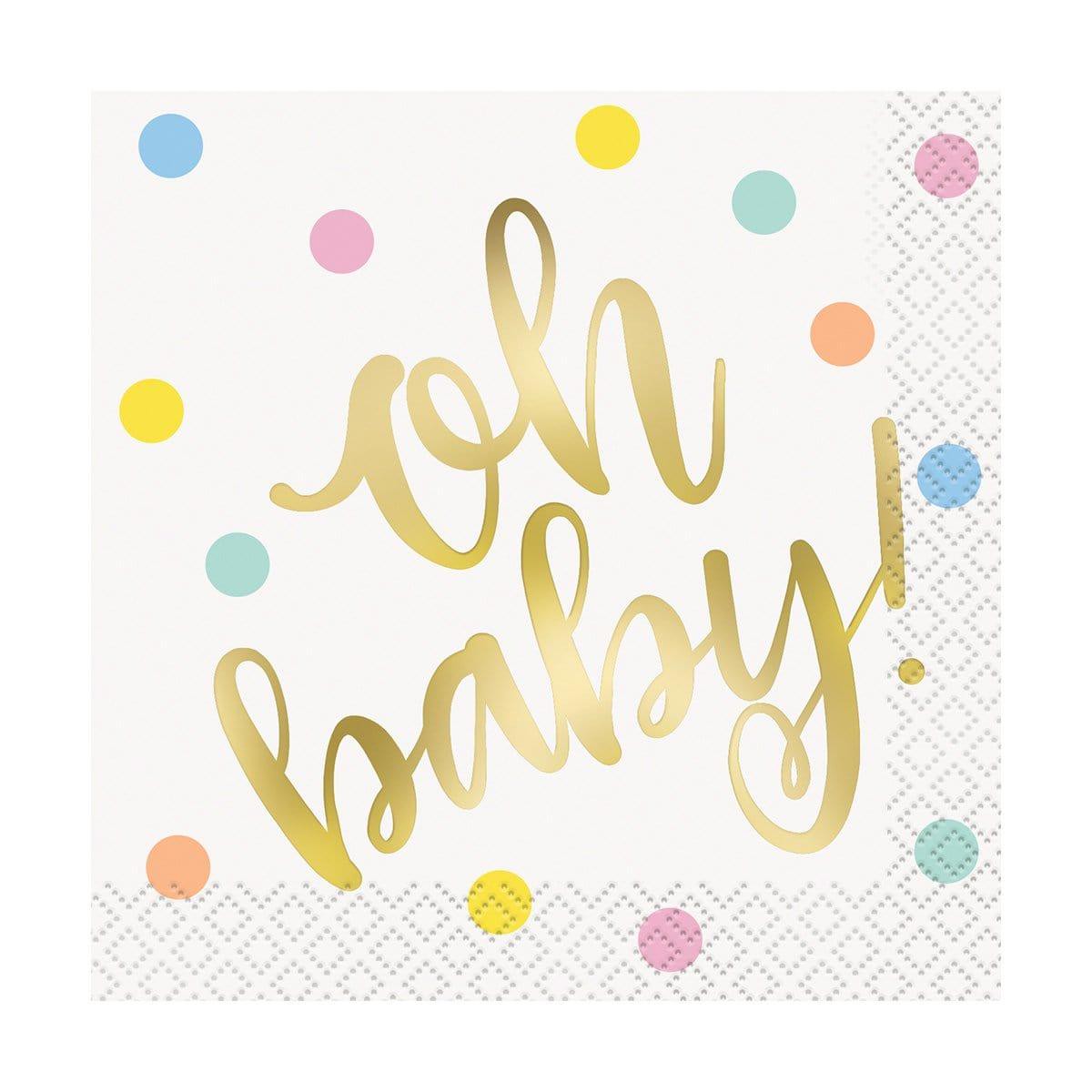 Oh Baby beverage napkins, 8 per package