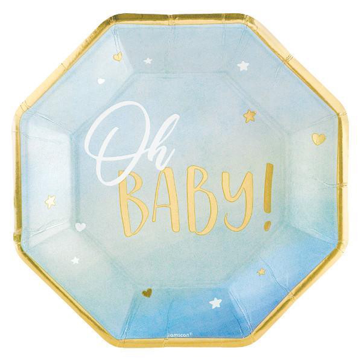 Oh Baby Boy paper plates 10.5 inches, 8 per package