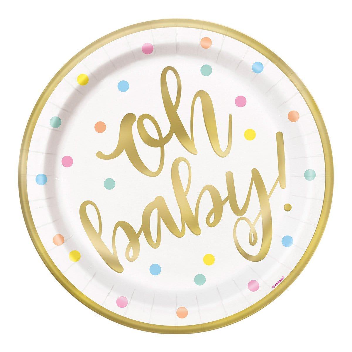 Oh Baby paper plates 9 inches, 8 per package