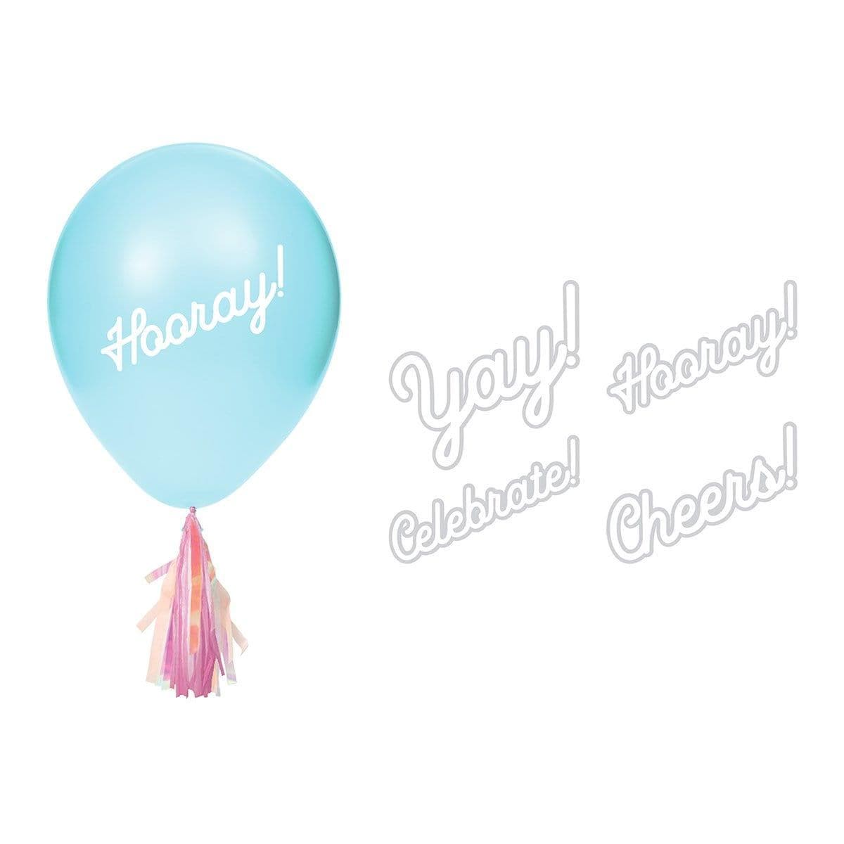 Iridescent Balloons Stickers with Tassels, 8 count
