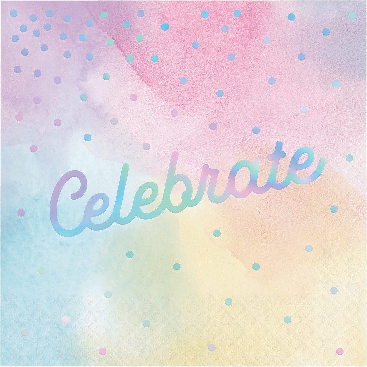 Iridescent Celebrate Lunch Napkins, 16 per Package