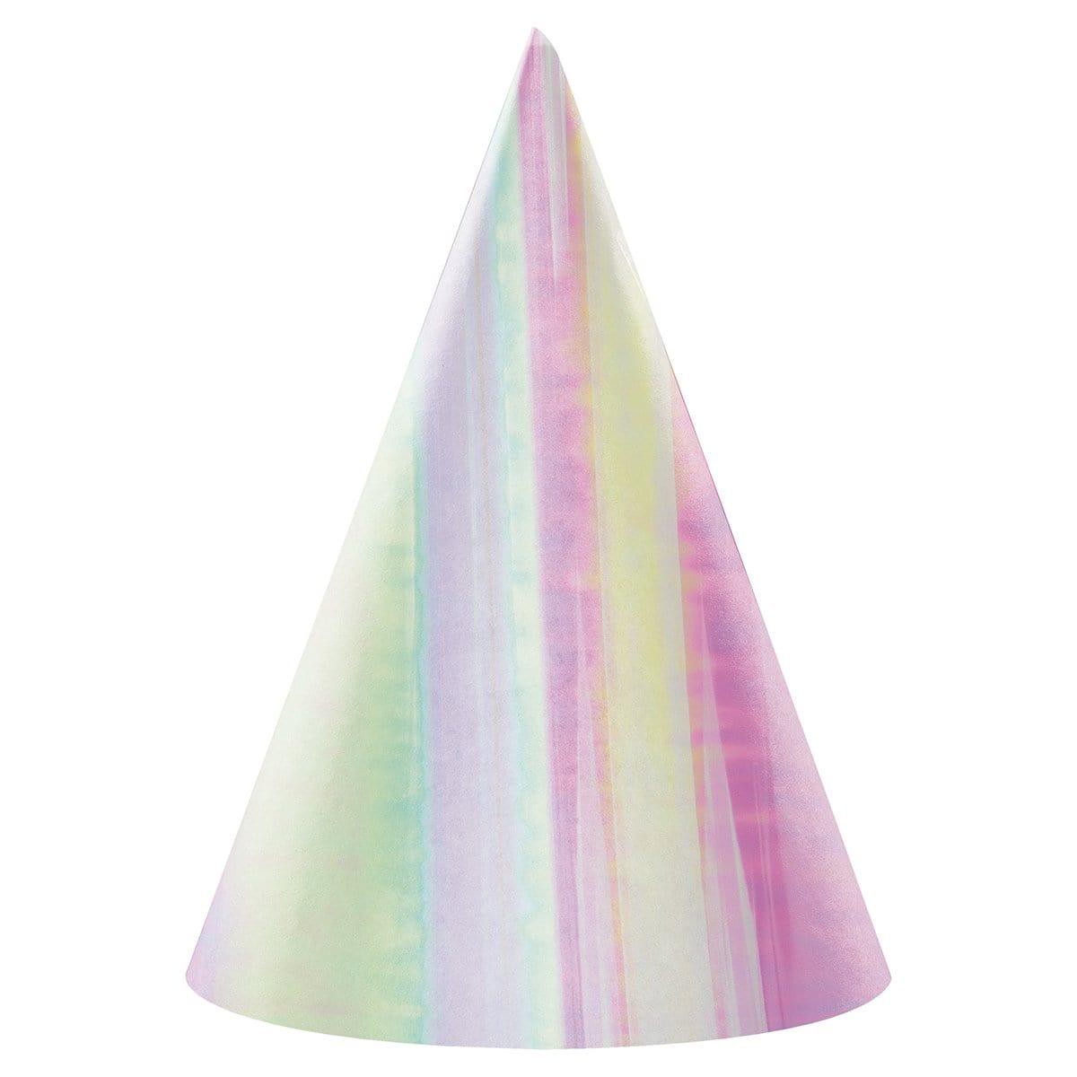 Iridescent Party Hats, 8 Per Package