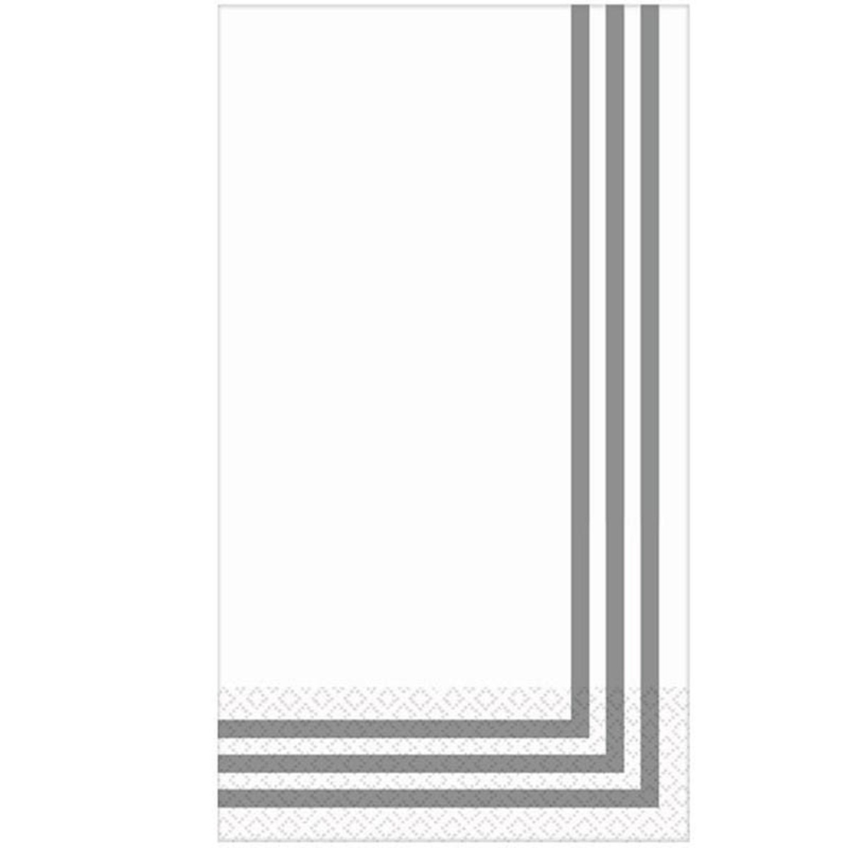 Silver Striped Premium Guest Towels, 16 per Package