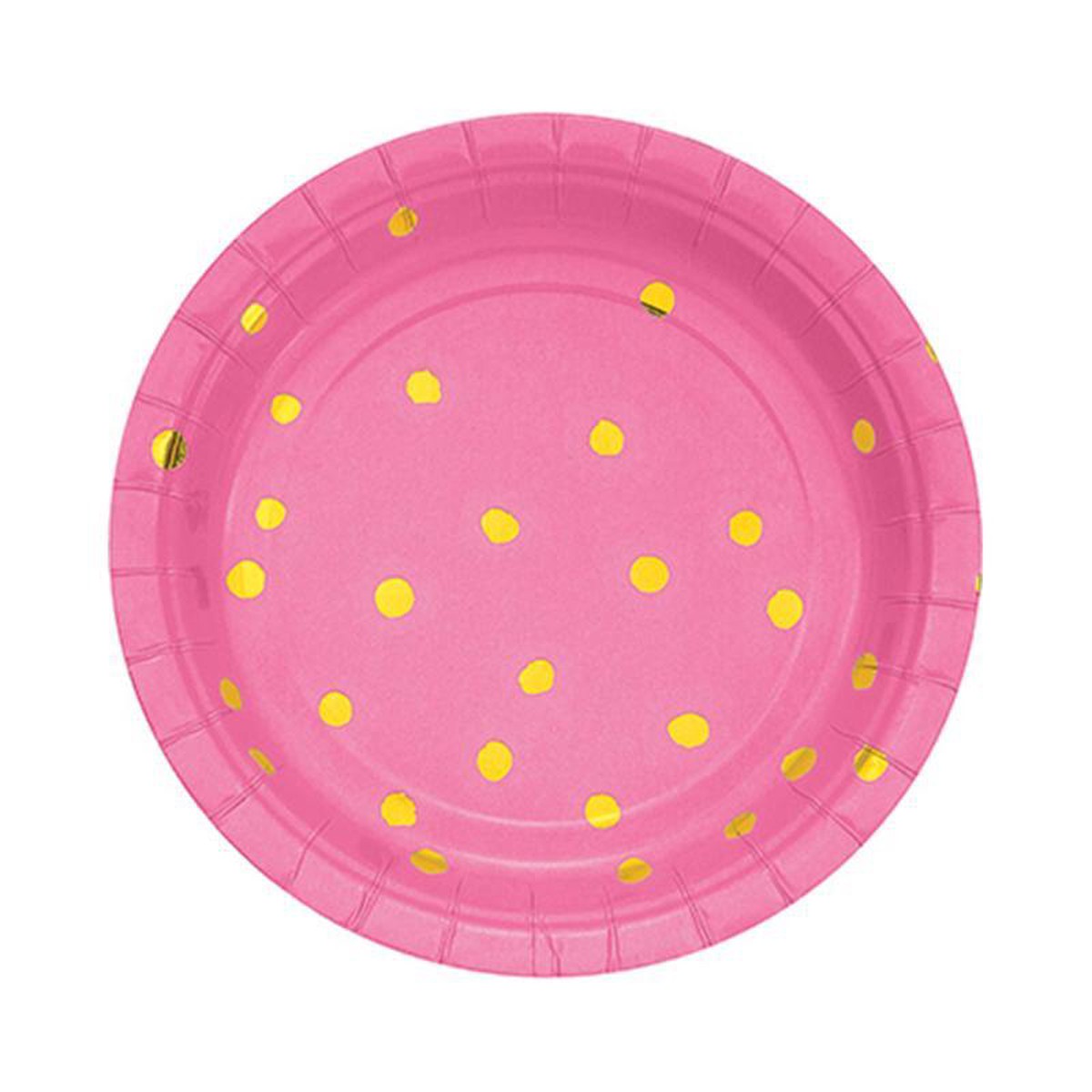 Candy Pink Paper Plates 7 Inches, 8 per Package