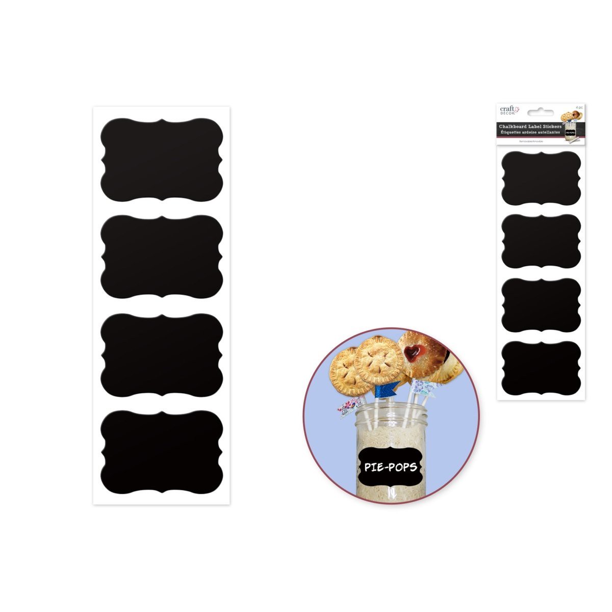 Removable Chalkboard Label Stickers, 4 Count