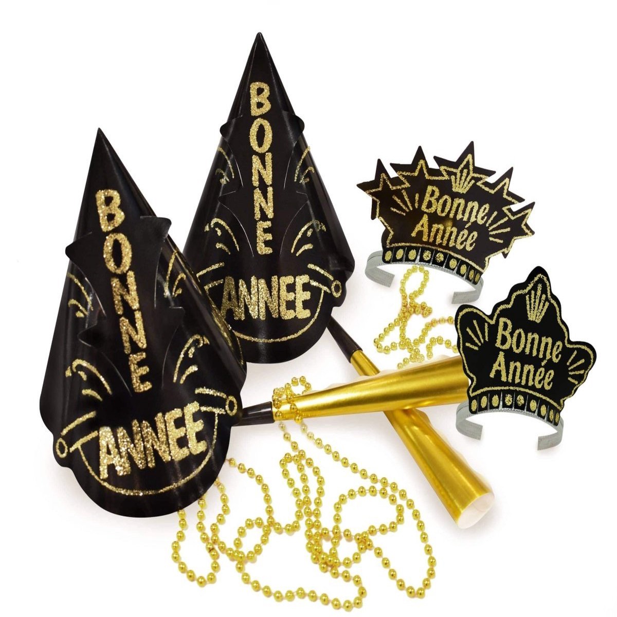 "Bonne Anne" Twilight New Year French Party Kit for 25 people, 62 Count