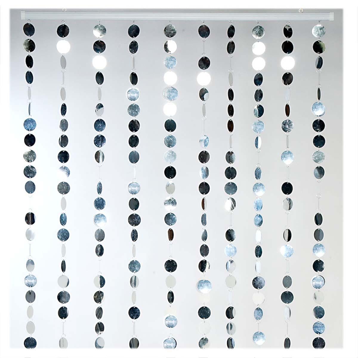 PVC Circles Beaded Curtain - Silver 35.5 x 71 in.