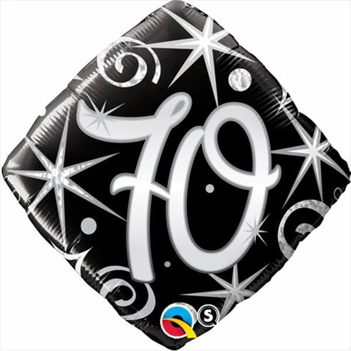 70th Elegant Sparkles & Swirls Foil Balloon, 18 Inches