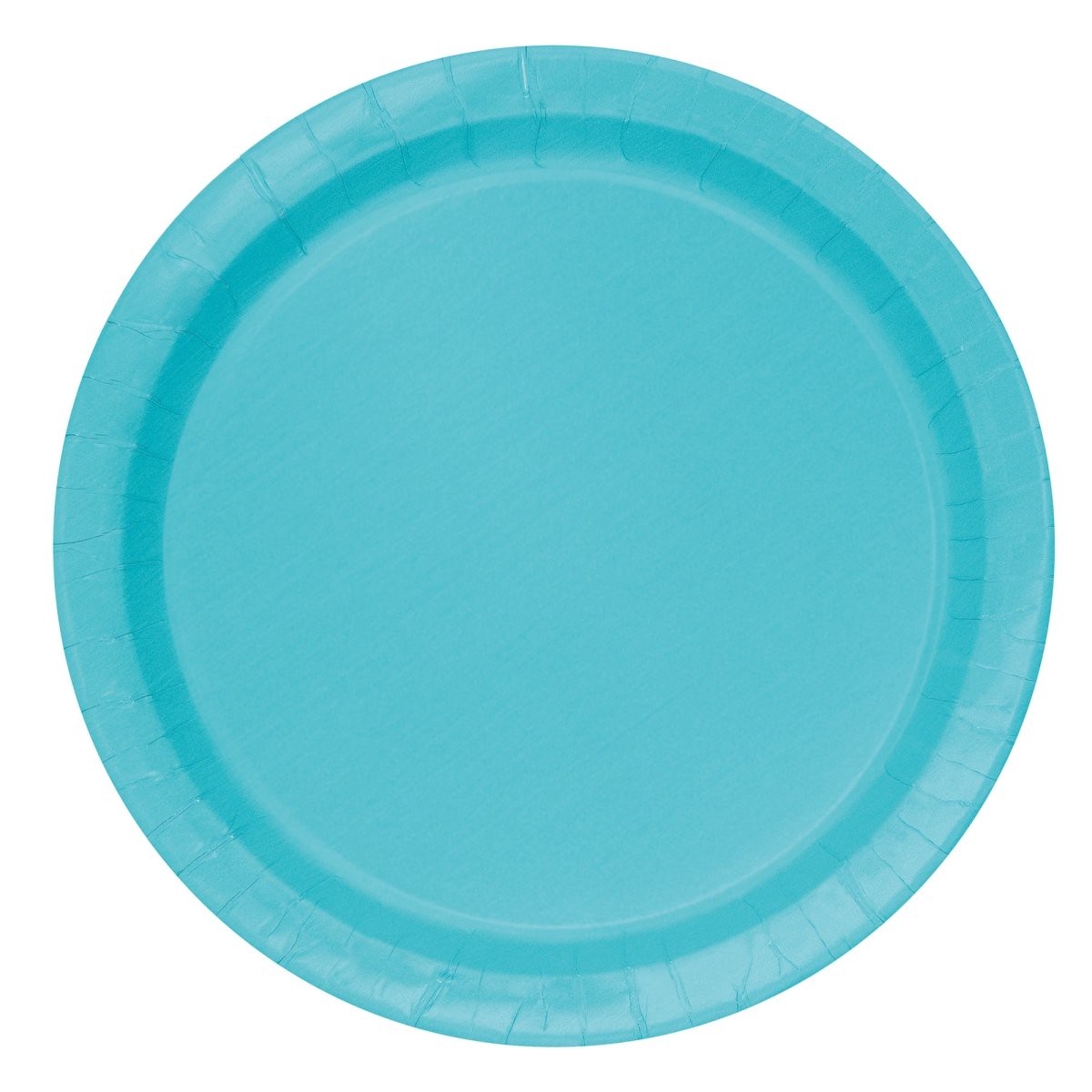 Teal Small Round Dessert Paper Plates, 7 Inches, 20 Count