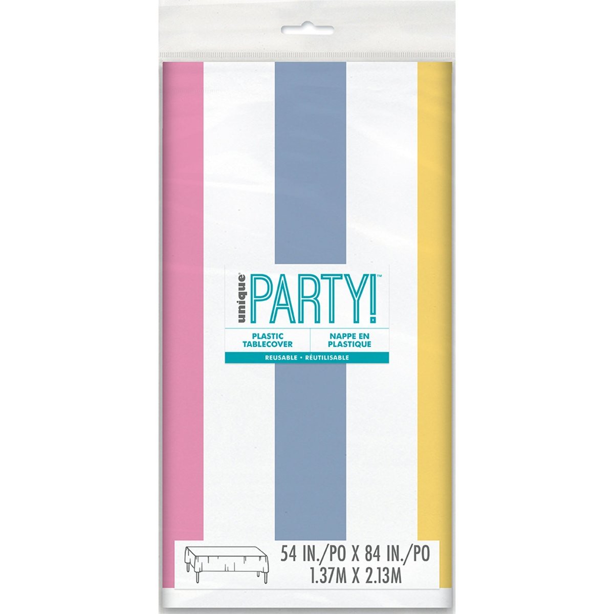 Summer Chic Rectangular Plastic Table Cover, 54 x 84 Inches, 1 Count