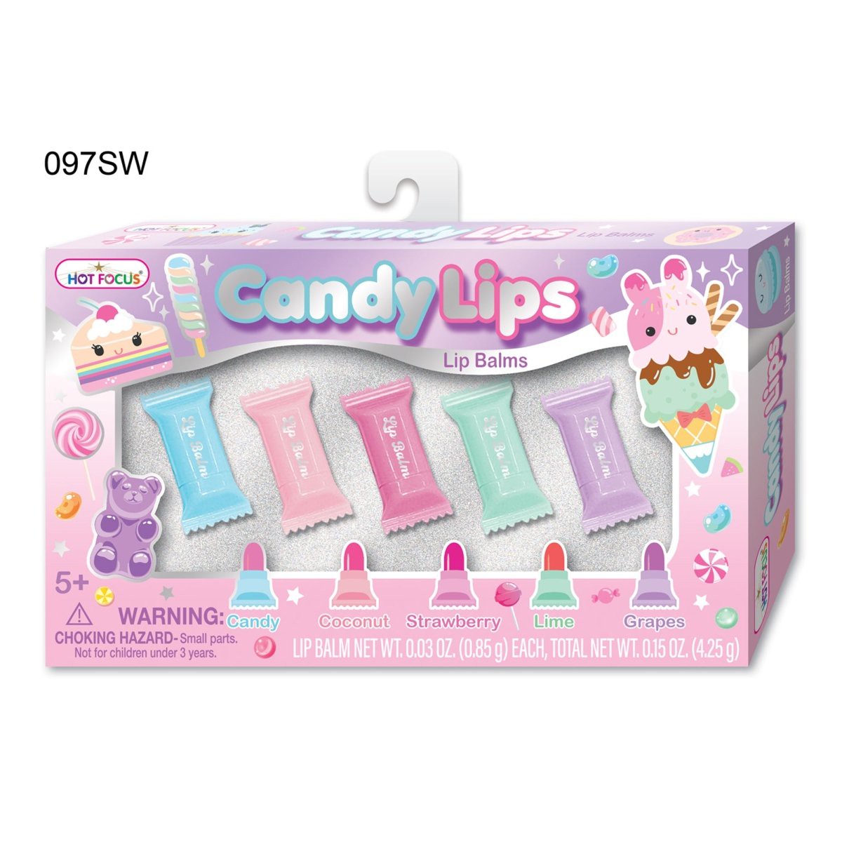 Sweet Candy Lips Lip Balms, 5 Count