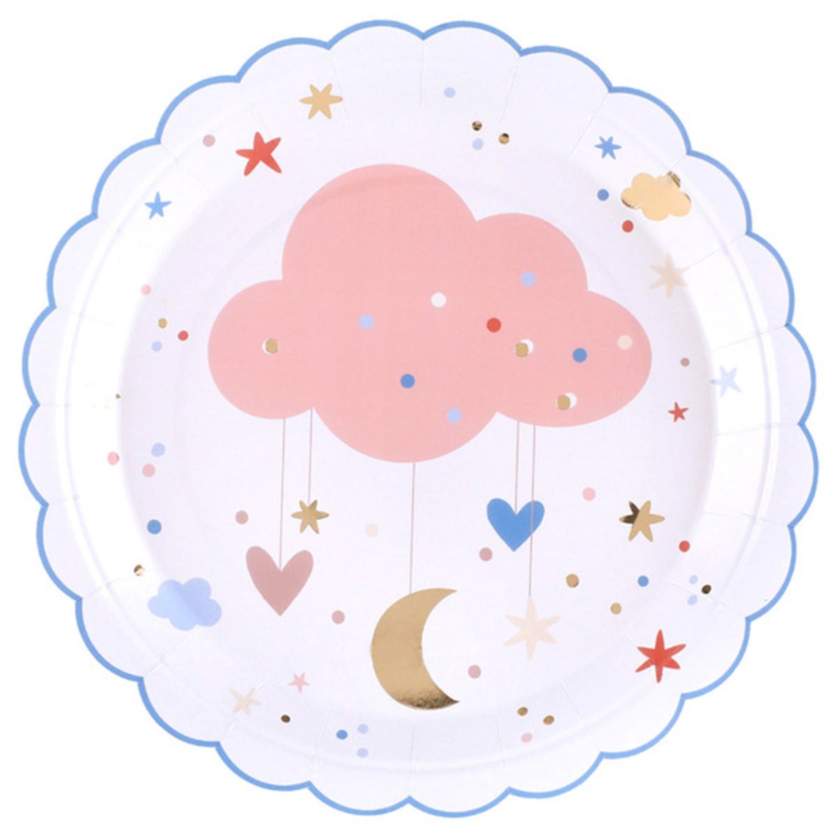 My Sweetheart Scalloped Lunch Paper Plates, 9 Inches, 10 Count