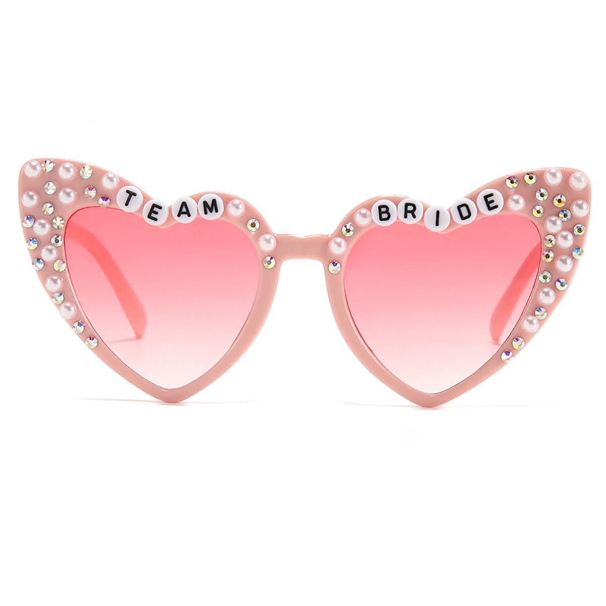Pink Team Bride Rhinestone Sunglasses, 1 Count
