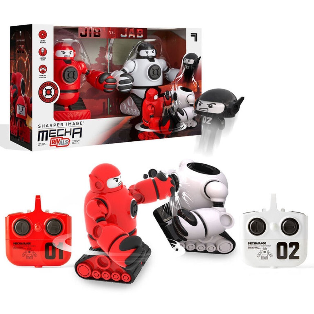 Toy RC Mecha Rivals, Red vs White, 1 Count