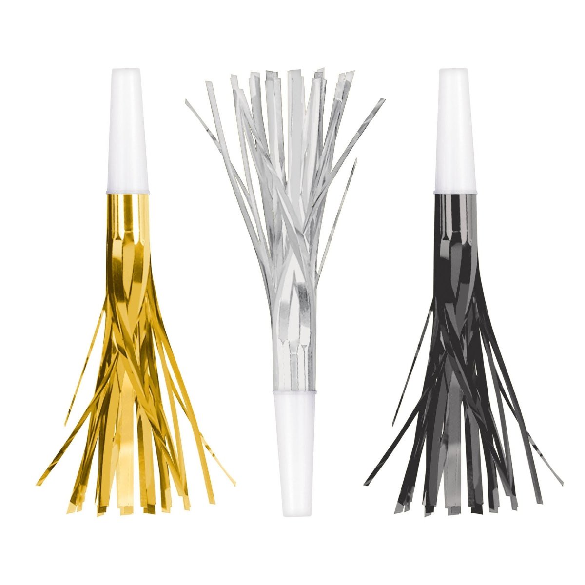 New Year's Horns, Silver, Gold and Black, 8 Count
