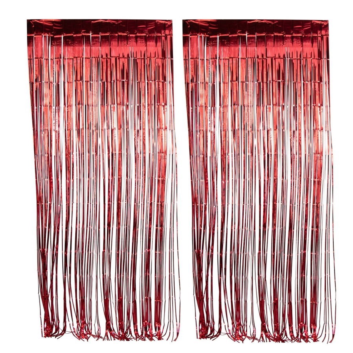 Red Foil Fringe Curtain, 2 Count