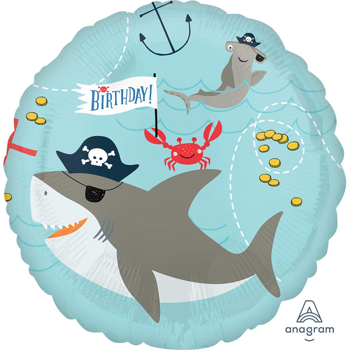 Ahoy Birthday Foil Balloon, 18Inches, 1 Count