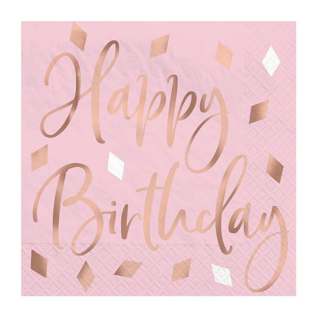 Blush Birthday - Beverage Napkins, 16 Count